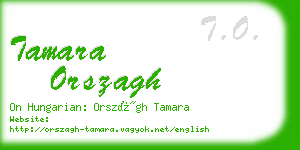 tamara orszagh business card